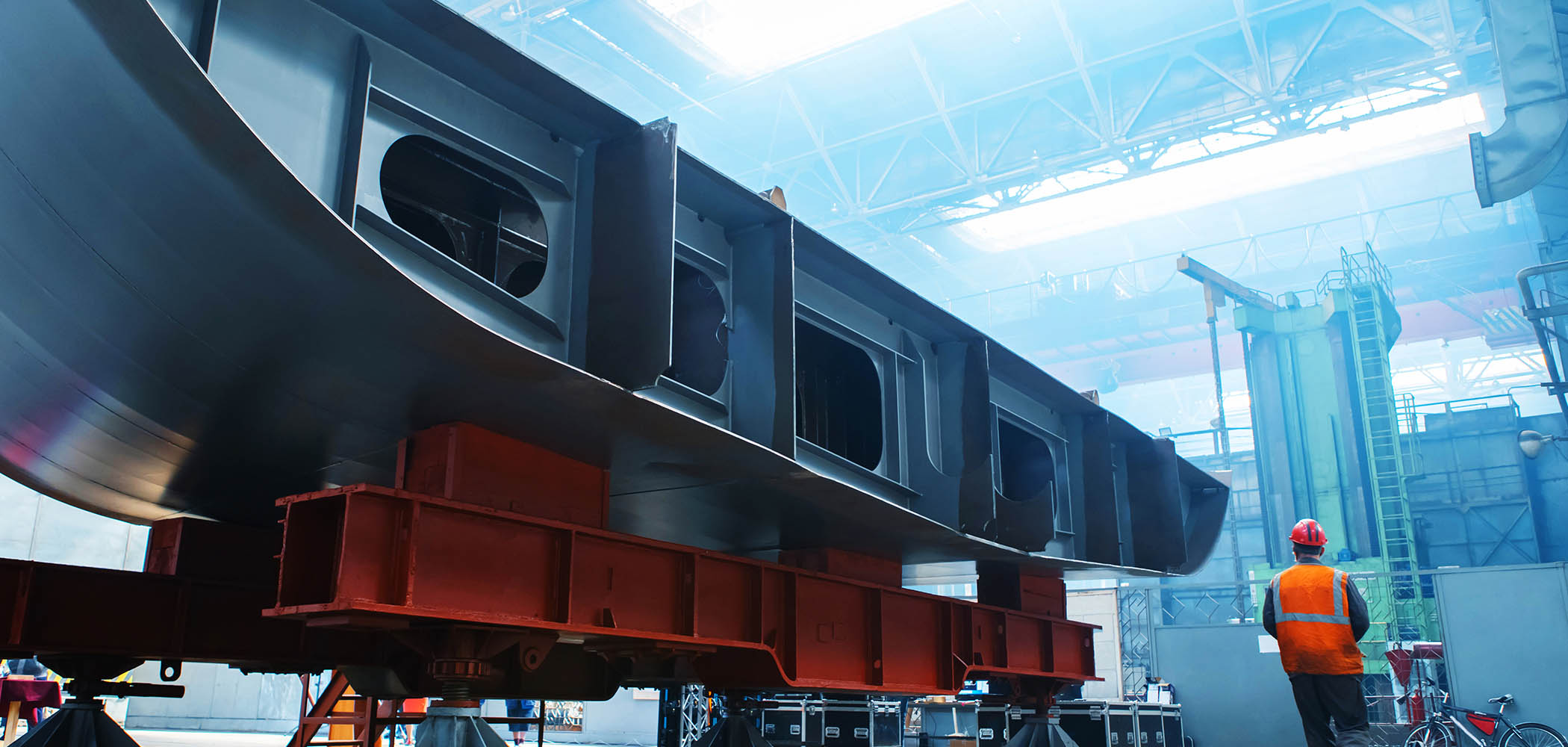 Schiffsbau in einer Werft